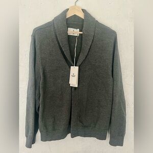 NWT: Reigning Champ Cotton Shawl Collar Cardigan in Heather-Carbon (Retail $188)